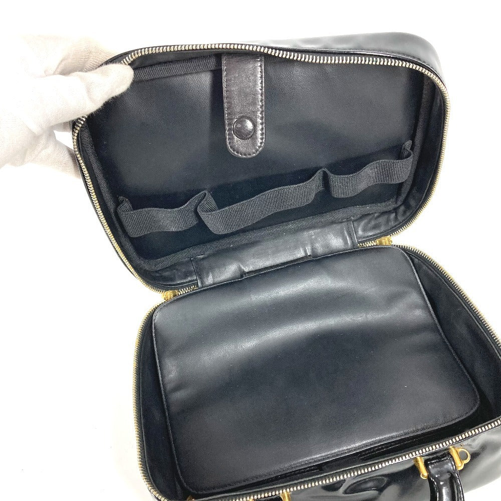 CHANEL 2-Way Bag CC Coco Mark Logo Vanity Bag Handbag Shoulder Bag BOX Box Handbag Enamel Ladies Black