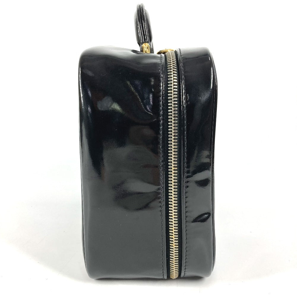 CHANEL 2-Way Bag CC Coco Mark Logo Vanity Bag Handbag Shoulder Bag BOX Box Handbag Enamel Ladies Black