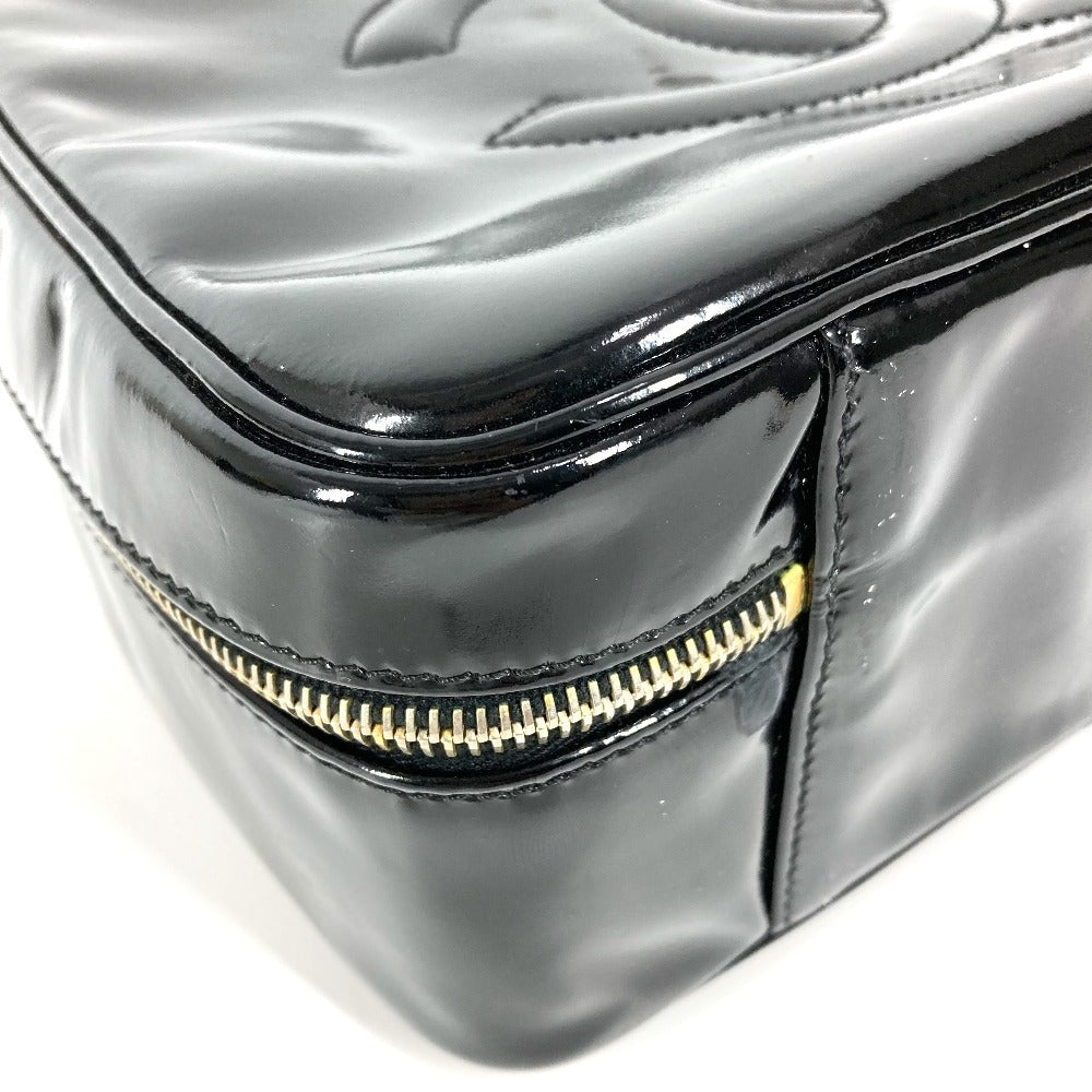 CHANEL 2-Way Bag CC Coco Mark Logo Vanity Bag Handbag Shoulder Bag BOX Box Handbag Enamel Ladies Black