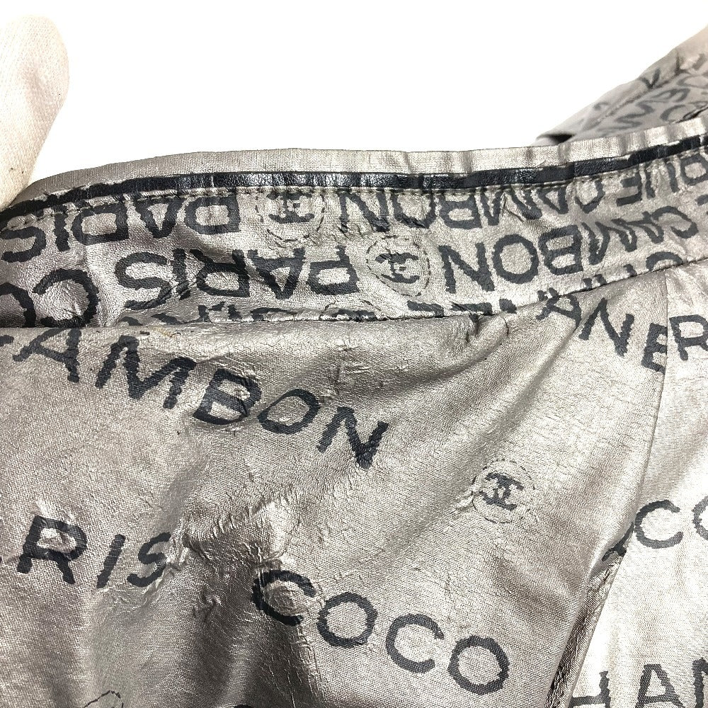 CHANEL アンリミテッド ロゴ 斜め掛け カバン ポシェット ショルダーバッグ ナイロンキャンバス レディース シルバー