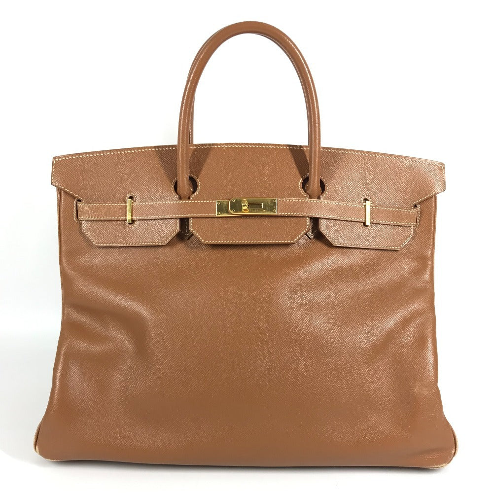 HERMES トートバッグ バーキン40 バーキン 40 カバン ハンドバッグ エプソン ユニセックス ゴールド ブラウン