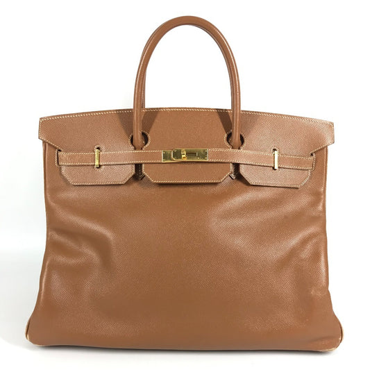 HERMES トートバッグ バーキン40 バーキン 40 カバン ハンドバッグ エプソン ユニセックス ゴールド ブラウン