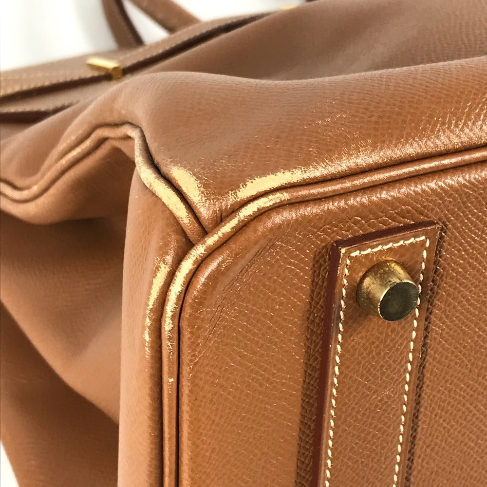 HERMES トートバッグ バーキン40 バーキン 40 カバン ハンドバッグ エプソン ユニセックス ゴールド ブラウン