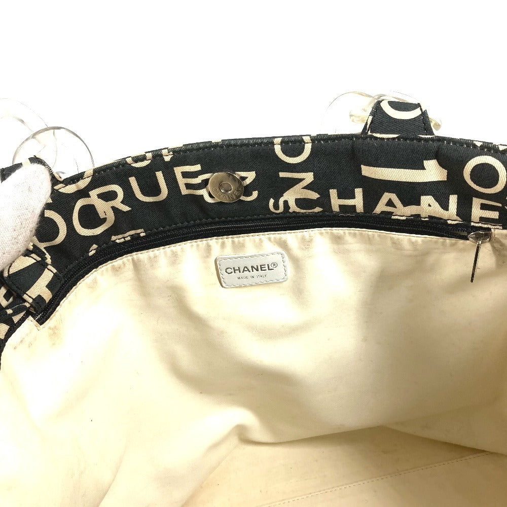 CHANEL Bisea Line CC Coco Mark Logo Shoulder Bag Handbag Shoulder Pouch Tote Bag Canvas Women's Black