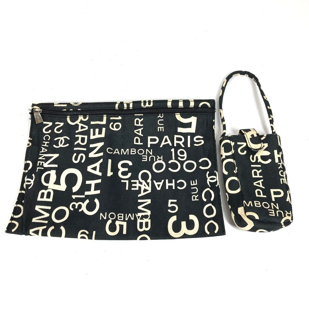 CHANEL Bisea Line CC Coco Mark Logo Shoulder Bag Handbag Shoulder Pouch Tote Bag Canvas Women's Black