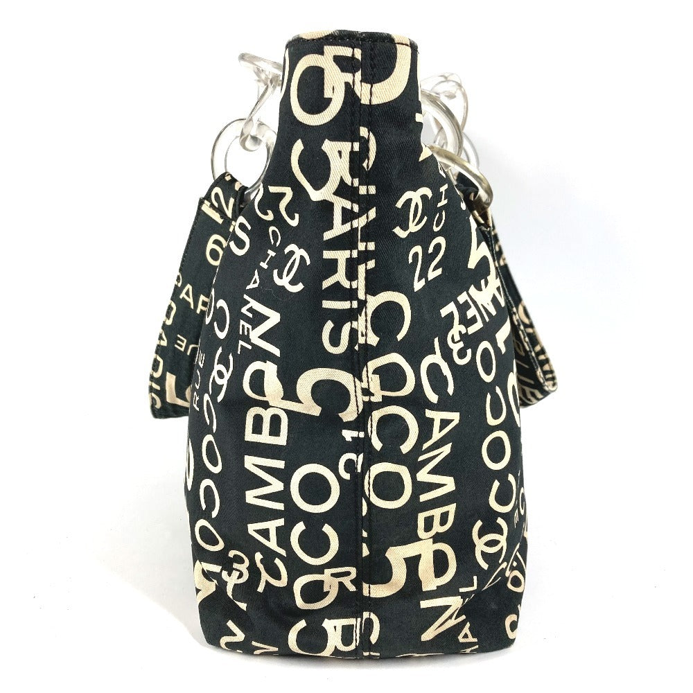 CHANEL Bisea Line CC Coco Mark Logo Shoulder Bag Handbag Shoulder Pouch Tote Bag Canvas Women's Black