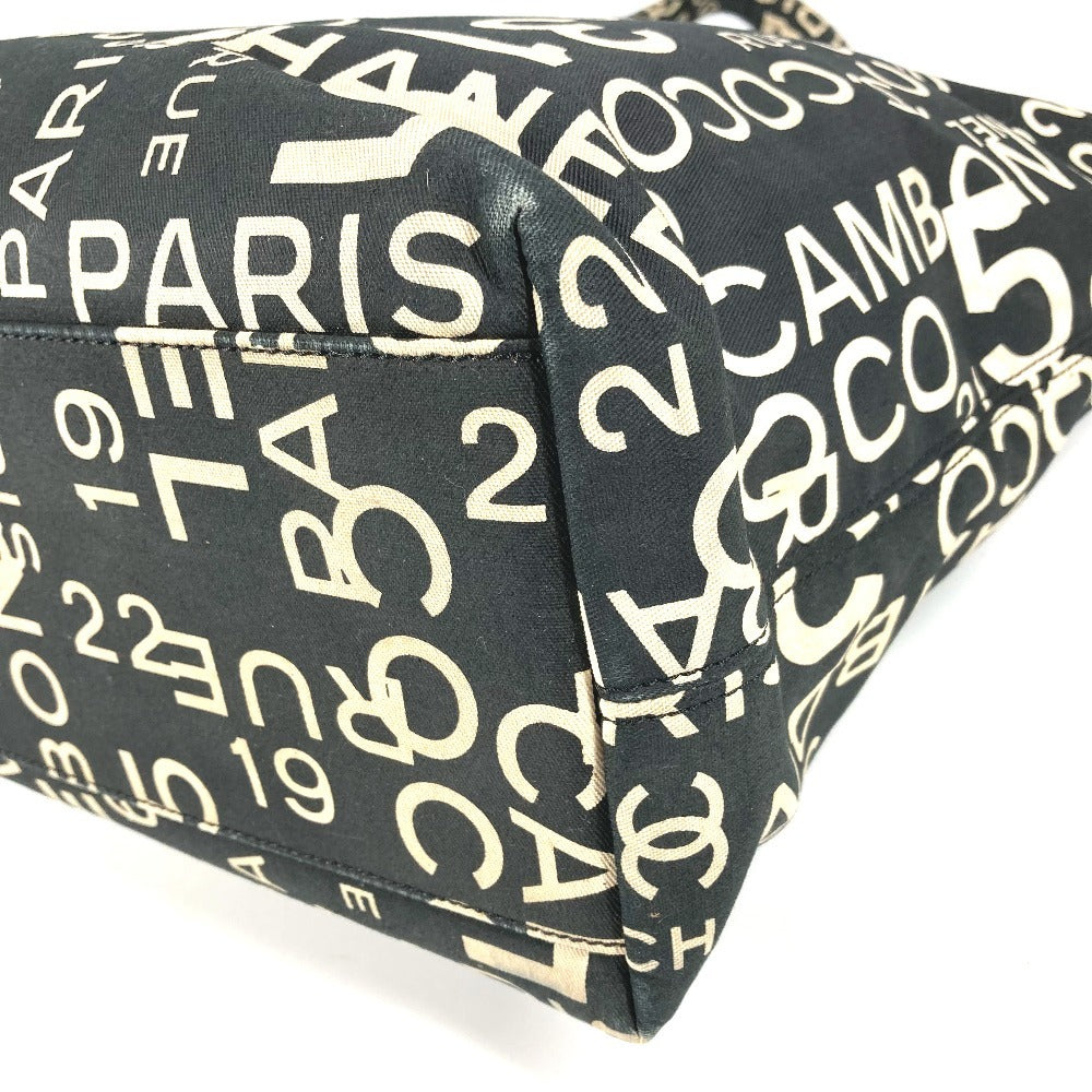 CHANEL Bisea Line CC Coco Mark Logo Shoulder Bag Handbag Shoulder Pouch Tote Bag Canvas Women's Black
