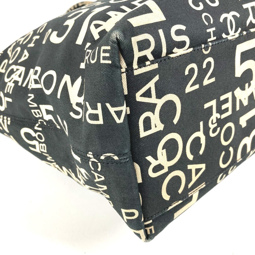 CHANEL Bisea Line CC Coco Mark Logo Shoulder Bag Handbag Shoulder Pouch Tote Bag Canvas Women's Black