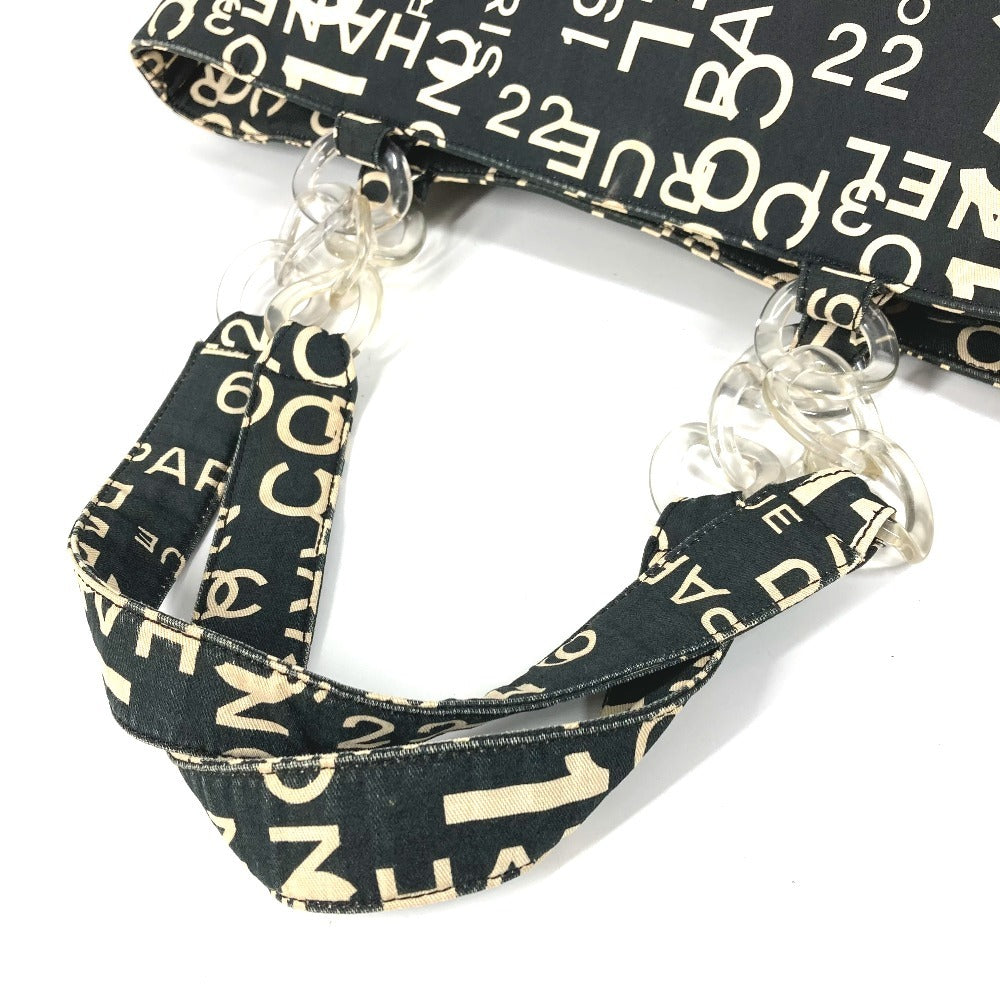 CHANEL Bisea Line CC Coco Mark Logo Shoulder Bag Handbag Shoulder Pouch Tote Bag Canvas Women's Black