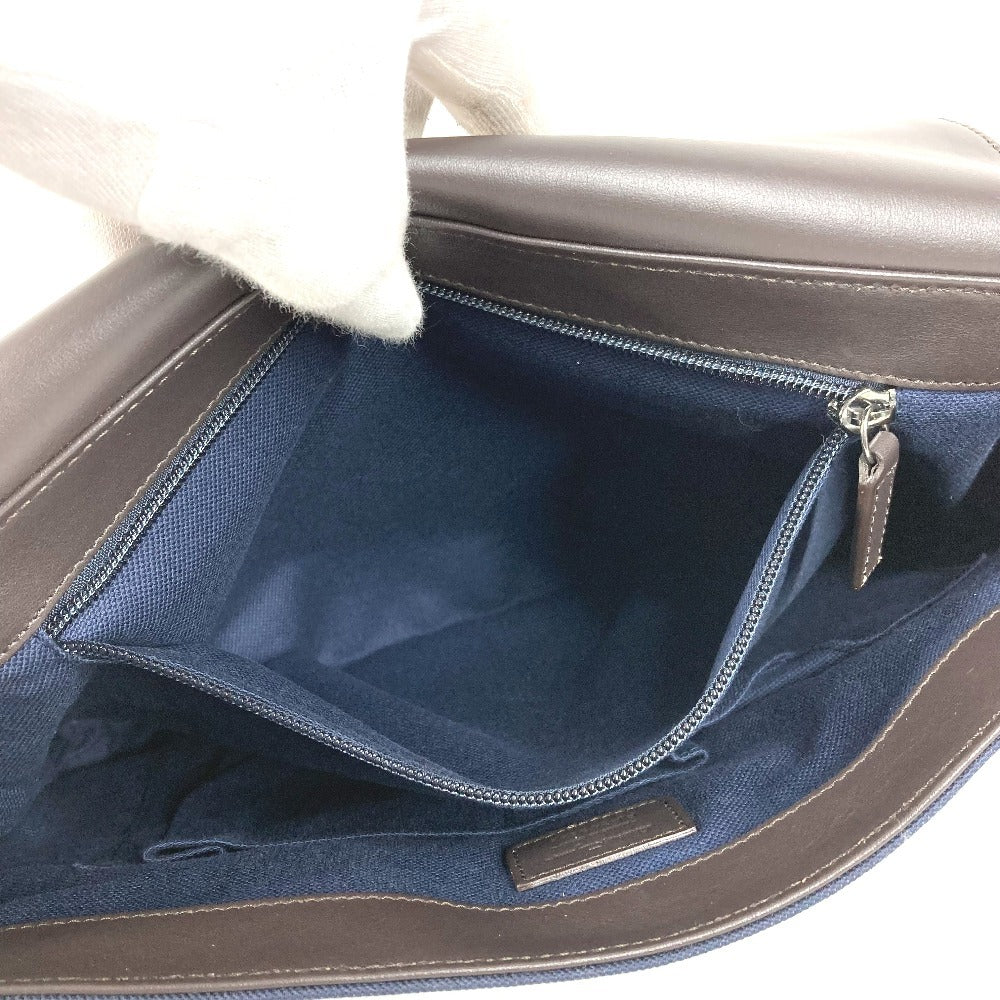 Salvatore Ferragamo Logo Messenger Bag, Flap Shoulder Bag, Canvas/Leather, Unisex, Navy
