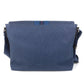 Salvatore Ferragamo Logo Messenger Bag, Flap Shoulder Bag, Canvas/Leather, Unisex, Navy