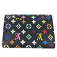 LOUIS VUITTON M60007 Monogram Multicolore Porte Monnaie Cozy Wallet with Flap Coin Purse, Monogram Multicolore Canvas, Women's, Noir, Black