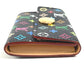 LOUIS VUITTON M60007 Monogram Multicolore Porte Monnaie Cozy Wallet with Flap Coin Purse, Monogram Multicolore Canvas, Women's, Noir, Black