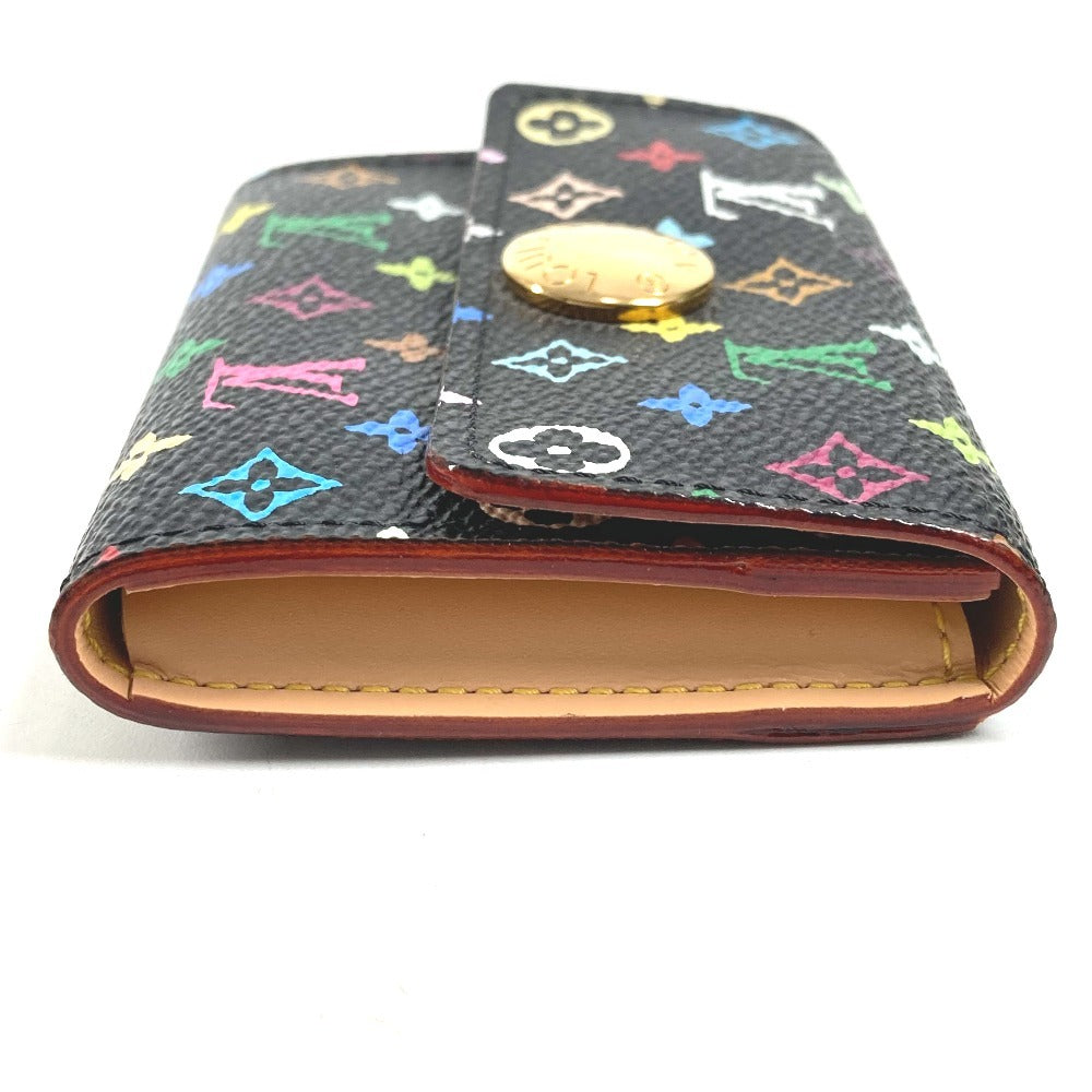 LOUIS VUITTON M60007 Monogram Multicolore Porte Monnaie Cozy Wallet with Flap Coin Purse, Monogram Multicolore Canvas, Women's, Noir, Black