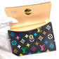 LOUIS VUITTON M60007 Monogram Multicolore Porte Monnaie Cozy Wallet with Flap Coin Purse, Monogram Multicolore Canvas, Women's, Noir, Black