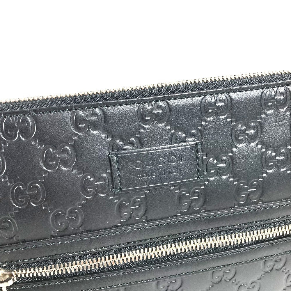 GUCCI 406410 GGエンボス グッチシマ ロゴ カバン 斜め掛け ポシェット ショルダーバッグ シマレザー ユニセックス ブラック