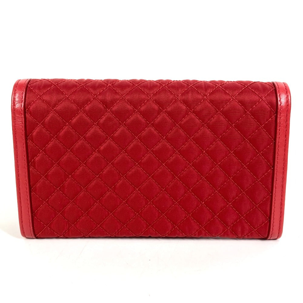 PRADA 1M1437 ショルダーバッグ ショルダーウォレット ロゴ キルティング ロングウォレット ウォレットバッグ 長財布 ナイロン ユニセックス レッド