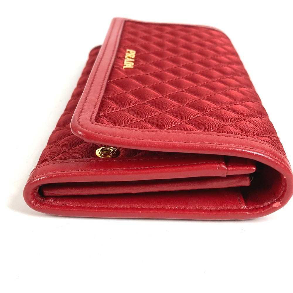 PRADA 1M1437 ショルダーバッグ ショルダーウォレット ロゴ キルティング ロングウォレット ウォレットバッグ 長財布 ナイロン ユニセックス レッド