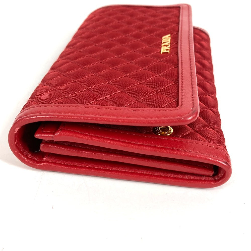 PRADA 1M1437 ショルダーバッグ ショルダーウォレット ロゴ キルティング ロングウォレット ウォレットバッグ 長財布 ナイロン ユニセックス レッド