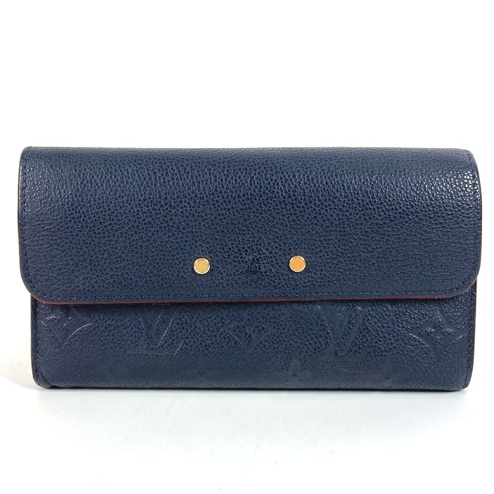 LOUIS VUITTON M62127 Monogram Empreinte Portefeuille Pont-Neuf Long Wallet Flap Long Wallet Monogram Empreinte Leather Unisex Marine Rouge Navy
