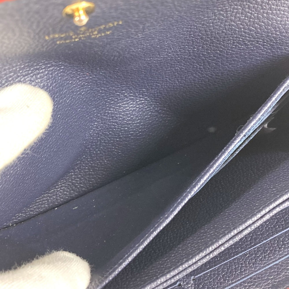 LOUIS VUITTON M62127 Monogram Empreinte Portefeuille Pont-Neuf Long Wallet Flap Long Wallet Monogram Empreinte Leather Unisex Marine Rouge Navy