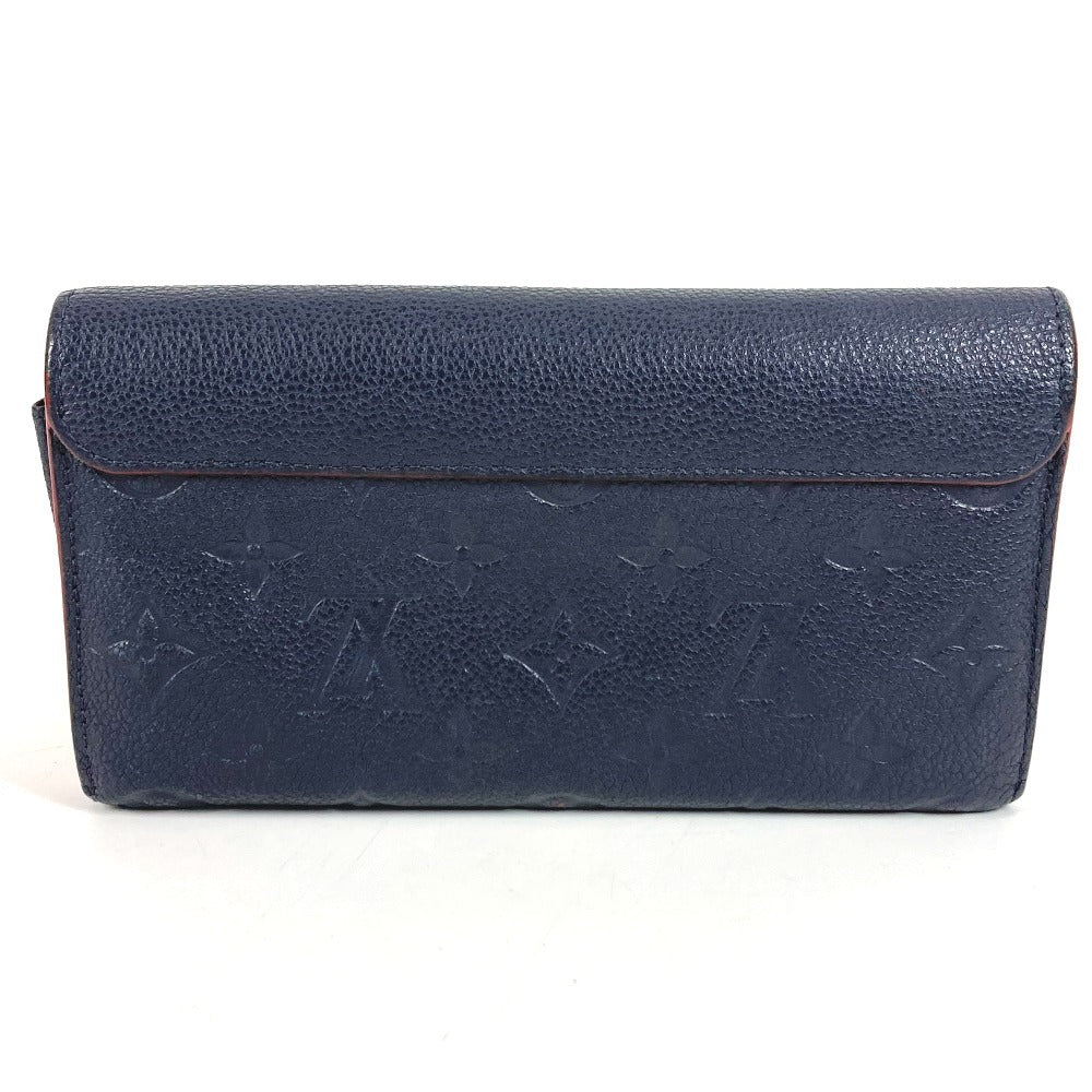LOUIS VUITTON M62127 Monogram Empreinte Portefeuille Pont-Neuf Long Wallet Flap Long Wallet Monogram Empreinte Leather Unisex Marine Rouge Navy
