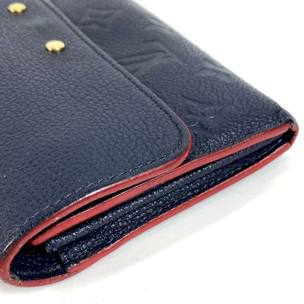 LOUIS VUITTON M62127 Monogram Empreinte Portefeuille Pont-Neuf Long Wallet Flap Long Wallet Monogram Empreinte Leather Unisex Marine Rouge Navy