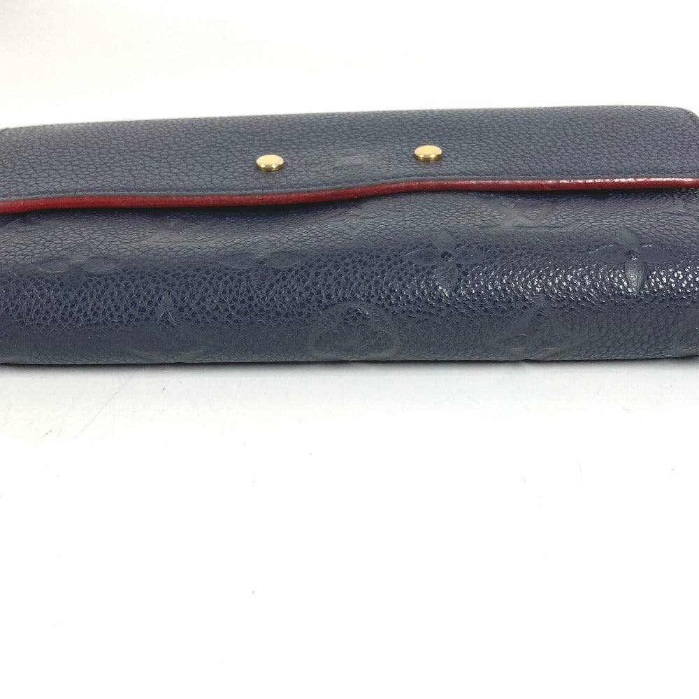 LOUIS VUITTON M62127 Monogram Empreinte Portefeuille Pont-Neuf Long Wallet Flap Long Wallet Monogram Empreinte Leather Unisex Marine Rouge Navy