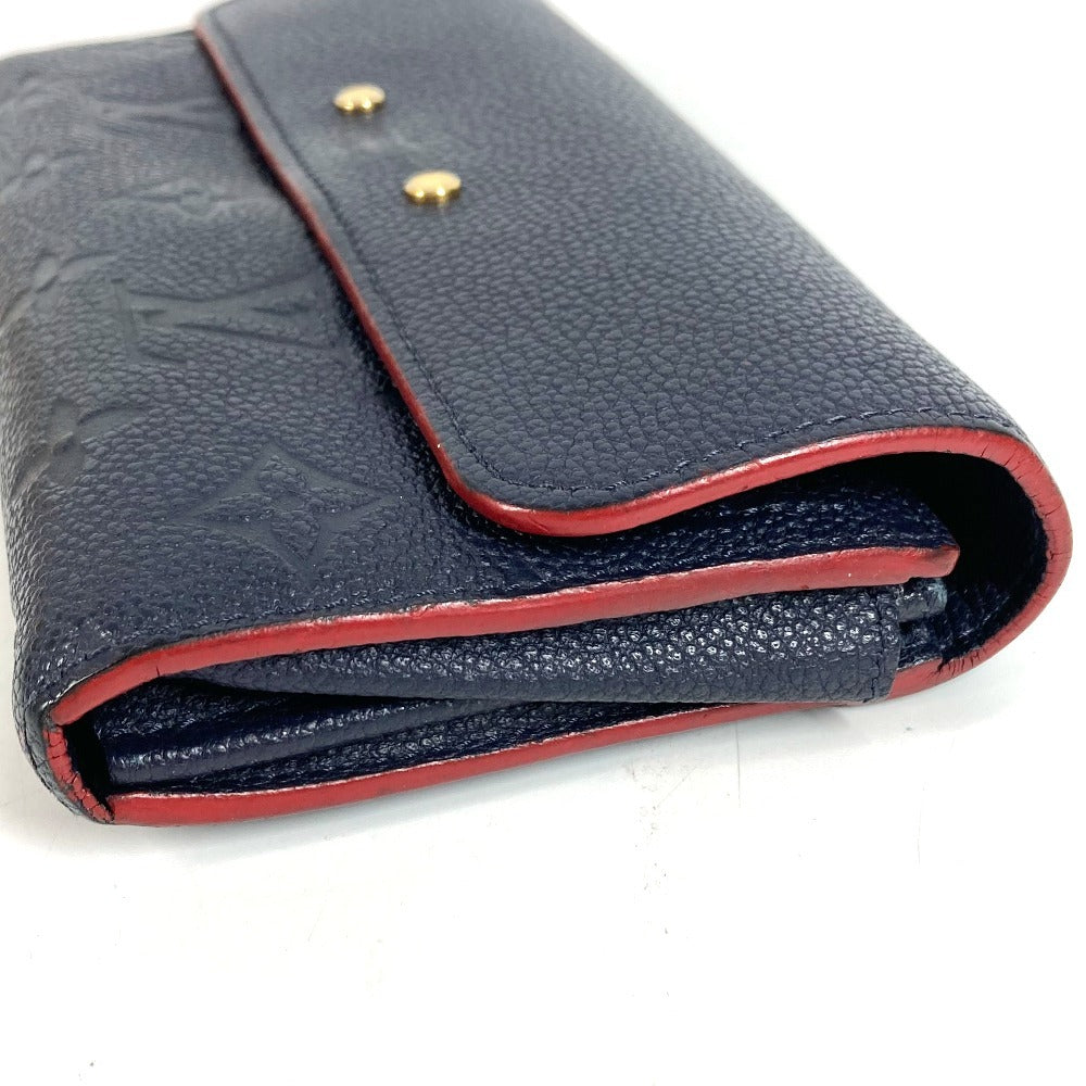 LOUIS VUITTON M62127 Monogram Empreinte Portefeuille Pont-Neuf Long Wallet Flap Long Wallet Monogram Empreinte Leather Unisex Marine Rouge Navy