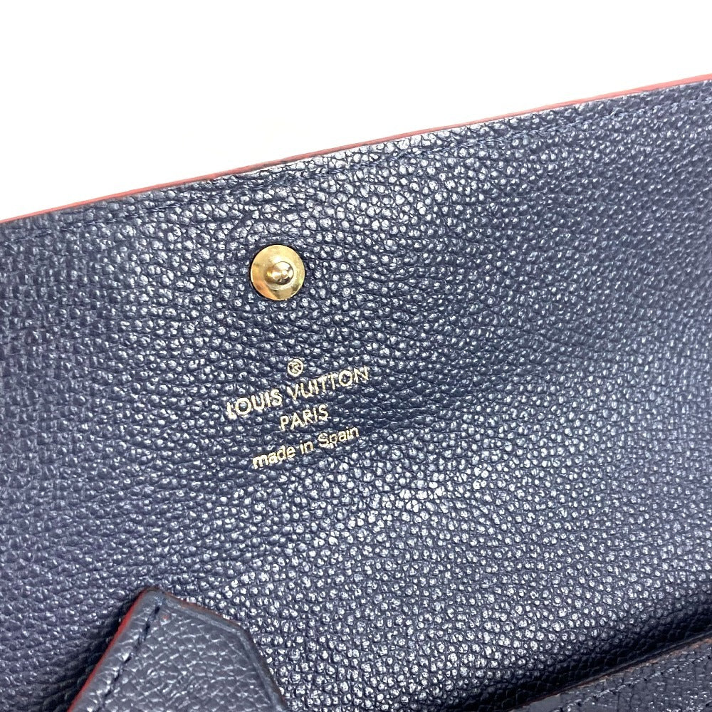 LOUIS VUITTON M62127 Monogram Empreinte Portefeuille Pont-Neuf Long Wallet Flap Long Wallet Monogram Empreinte Leather Unisex Marine Rouge Navy