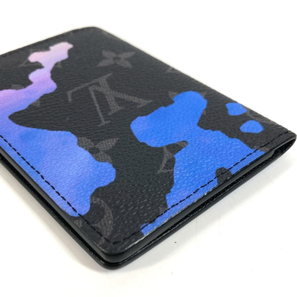 LOUIS VUITTON M81784 Monogram Eclipse Room With A View Organizer de Poche Card Holder Pass Case Bi-fold Card Case Monogram Eclipse Canvas Unisex Black