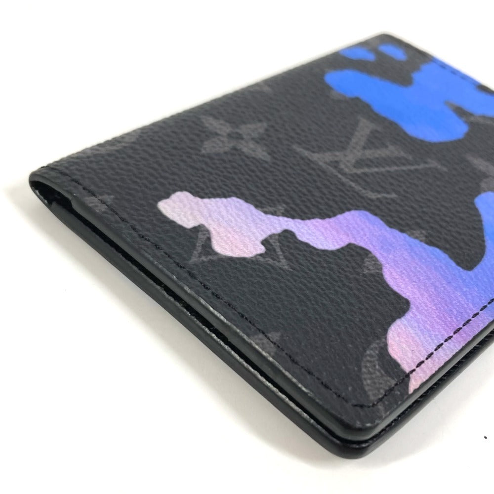 LOUIS VUITTON M81784 Monogram Eclipse Room With A View Organizer de Poche Card Holder Pass Case Bi-fold Card Case Monogram Eclipse Canvas Unisex Black