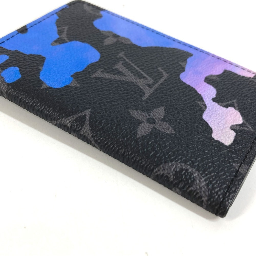 LOUIS VUITTON M81784 Monogram Eclipse Room With A View Organizer de Poche Card Holder Pass Case Bi-fold Card Case Monogram Eclipse Canvas Unisex Black