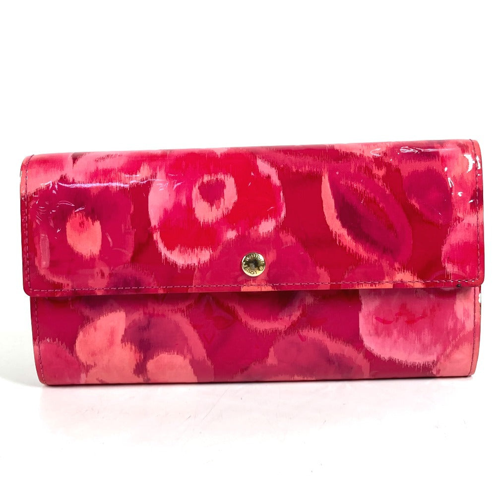 LOUIS VUITTON M90022 Monogram Ikat Flower Portefeuille Sarah Long Wallet Flap Floral Long Wallet Enamel Unisex Rose Indien Pink