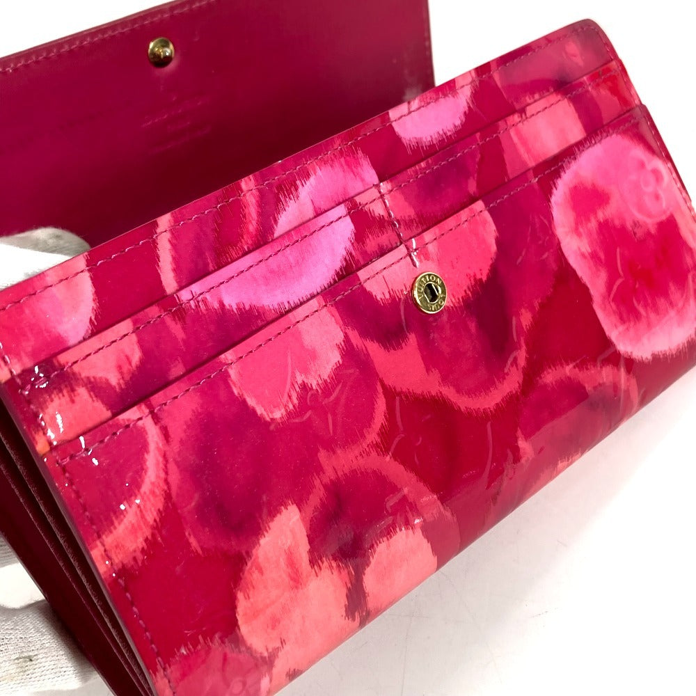 LOUIS VUITTON M90022 Monogram Ikat Flower Portefeuille Sarah Long Wallet Flap Floral Long Wallet Enamel Unisex Rose Indien Pink