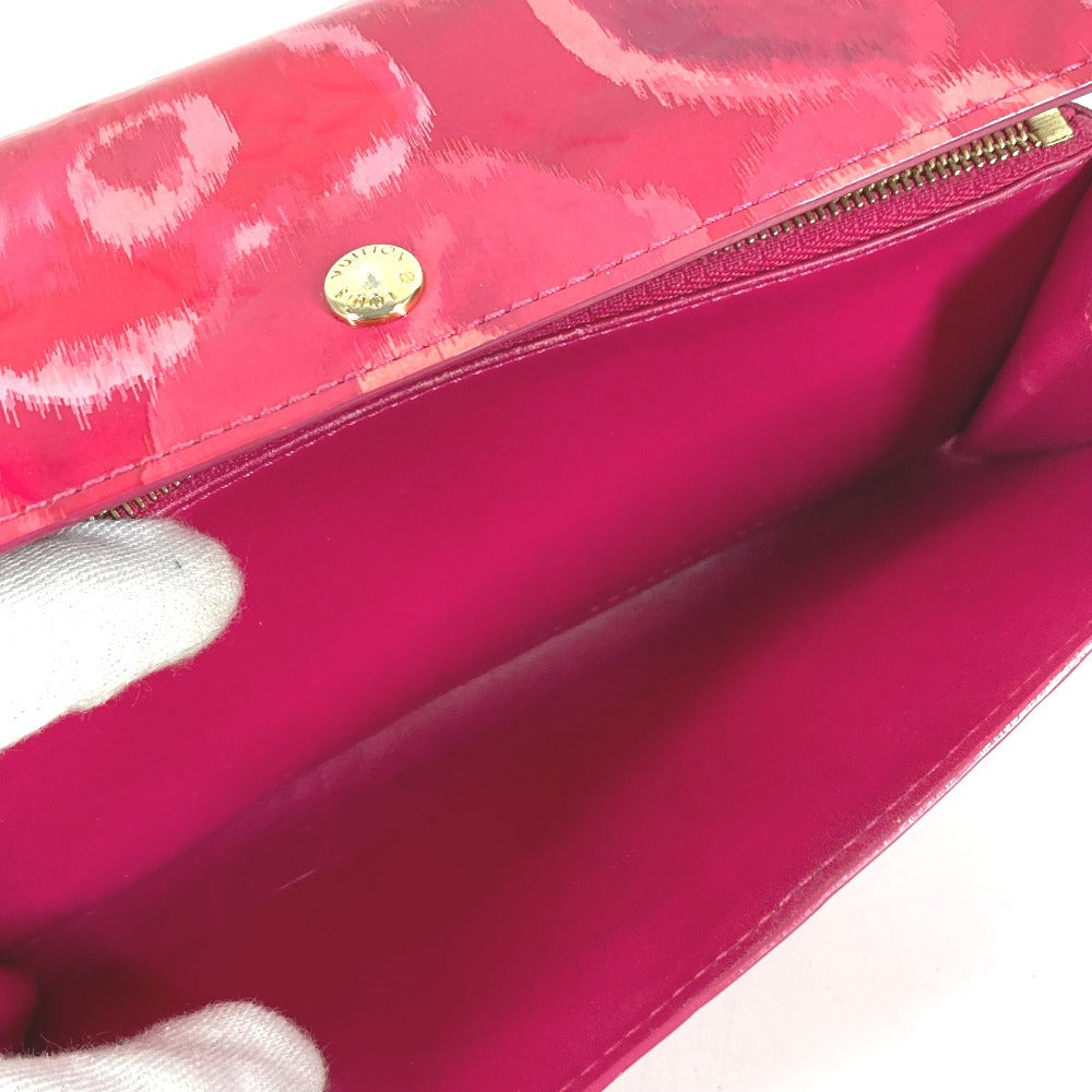 LOUIS VUITTON M90022 Monogram Ikat Flower Portefeuille Sarah Long Wallet Flap Floral Long Wallet Enamel Unisex Rose Indien Pink