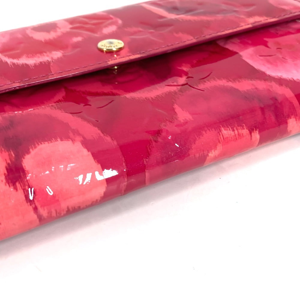 LOUIS VUITTON M90022 Monogram Ikat Flower Portefeuille Sarah Long Wallet Flap Floral Long Wallet Enamel Unisex Rose Indien Pink