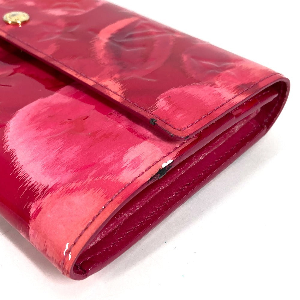 LOUIS VUITTON M90022 Monogram Ikat Flower Portefeuille Sarah Long Wallet Flap Floral Long Wallet Enamel Unisex Rose Indien Pink