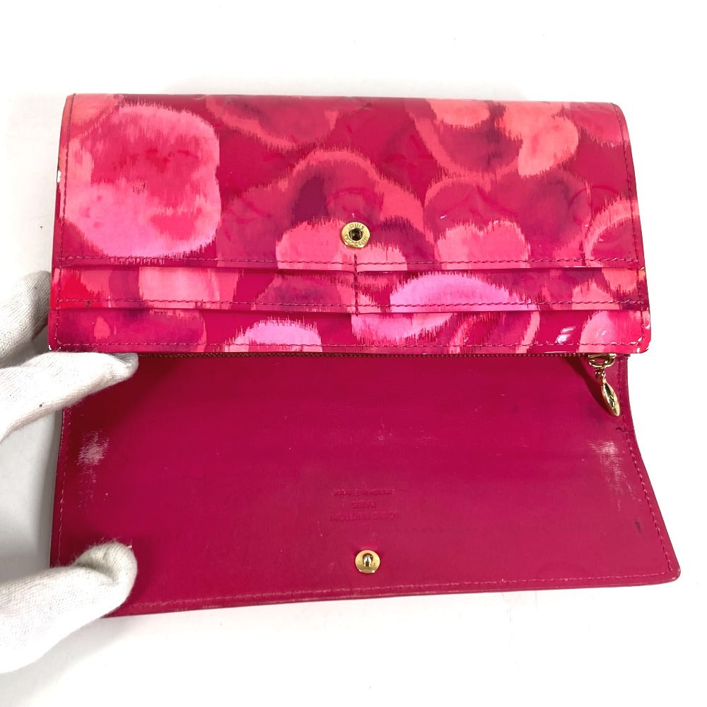 LOUIS VUITTON M90022 Monogram Ikat Flower Portefeuille Sarah Long Wallet Flap Floral Long Wallet Enamel Unisex Rose Indien Pink