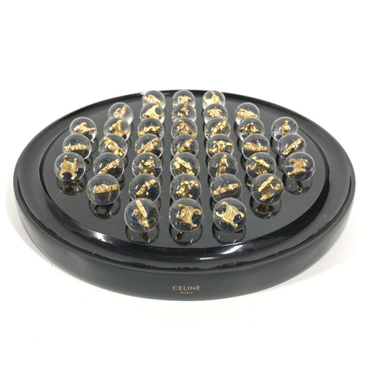 CELINE Triomphe Logo Ball Solitaire Marble Tray Interior Game Object Resin Unisex Black