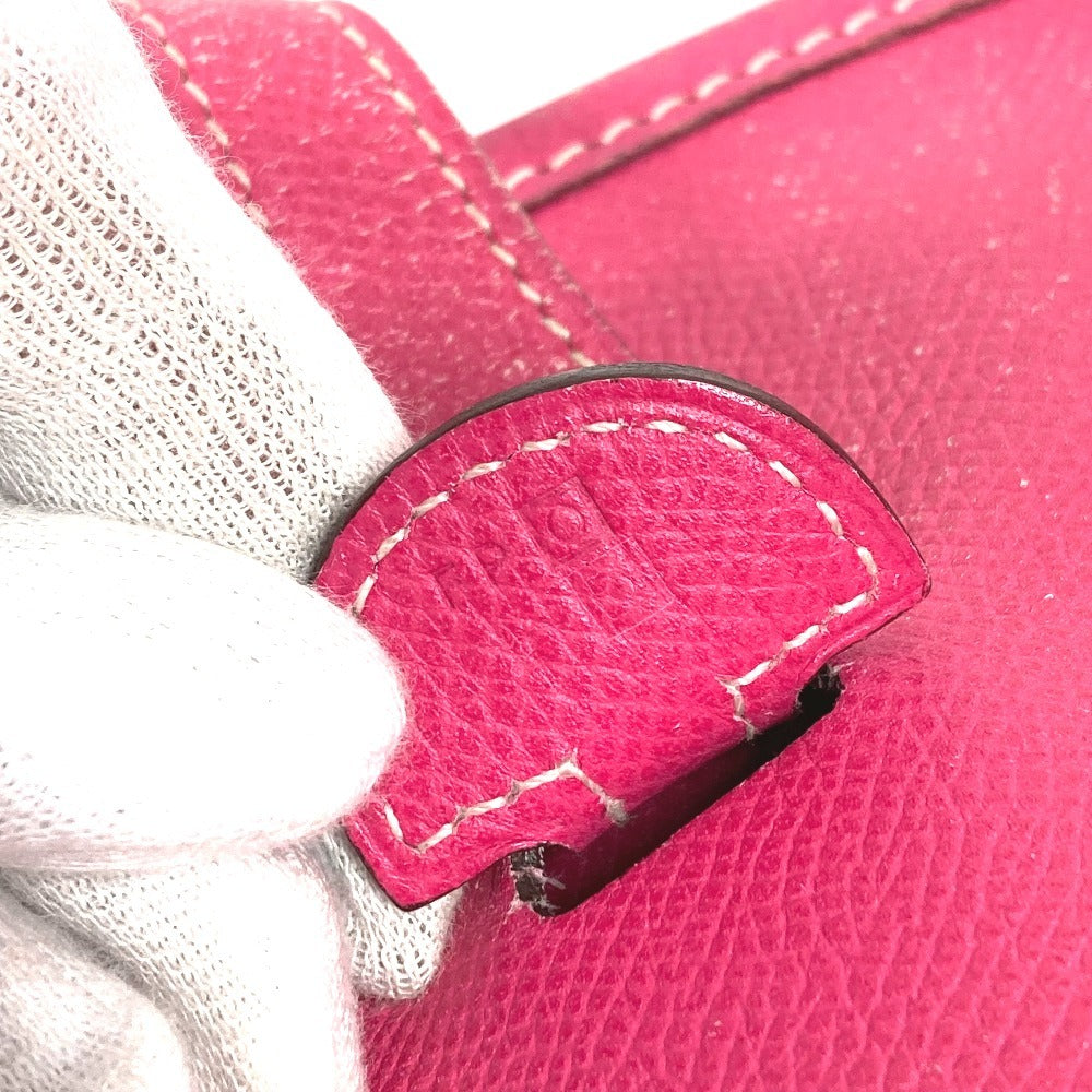 HERMES H パンチングロゴ エブリン 1 PM カバン 斜め掛け ショルダーバッグ エプソン ユニセックス ローズティリアン ピンク