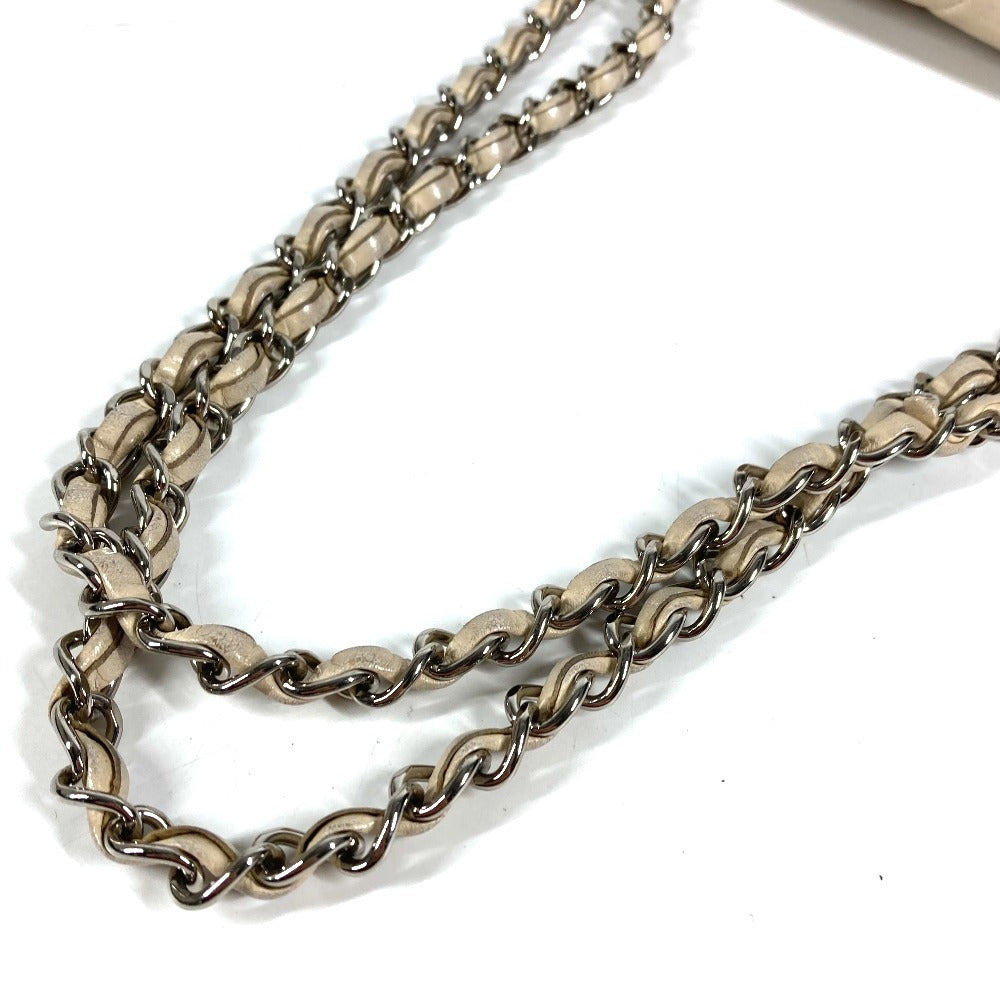 CHANEL イーストウエスト CC ココマーク ロゴ キルティング マトラッセ 2.55金具 カバン 肩掛け Wチェーン チェーンバッグ ショルダーバッグ レザー ユニセックス ベージュ