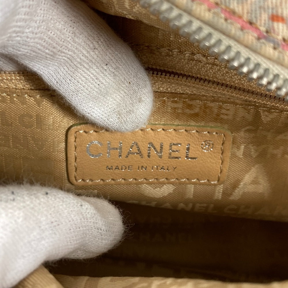 CHANEL クローバー CC ココマーク ロゴ カバン 斜め掛け ポシェット ショルダーバッグ キャンバス/レザー ユニセックス ピンク