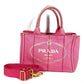 PRADA Logo Canapa MINI Mini Bag Crossbody Tote Handbag Shoulder Bag Canvas Unisex Pink