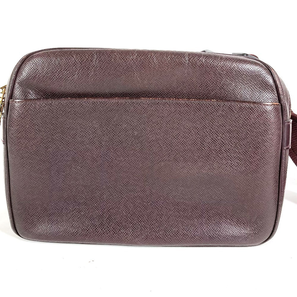 LOUIS VUITTON M30156 Taiga Reporter PM Reporter PM Bag Crossbody Double Zipper Shoulder Bag Taiga Leather Unisex Acajou Purple