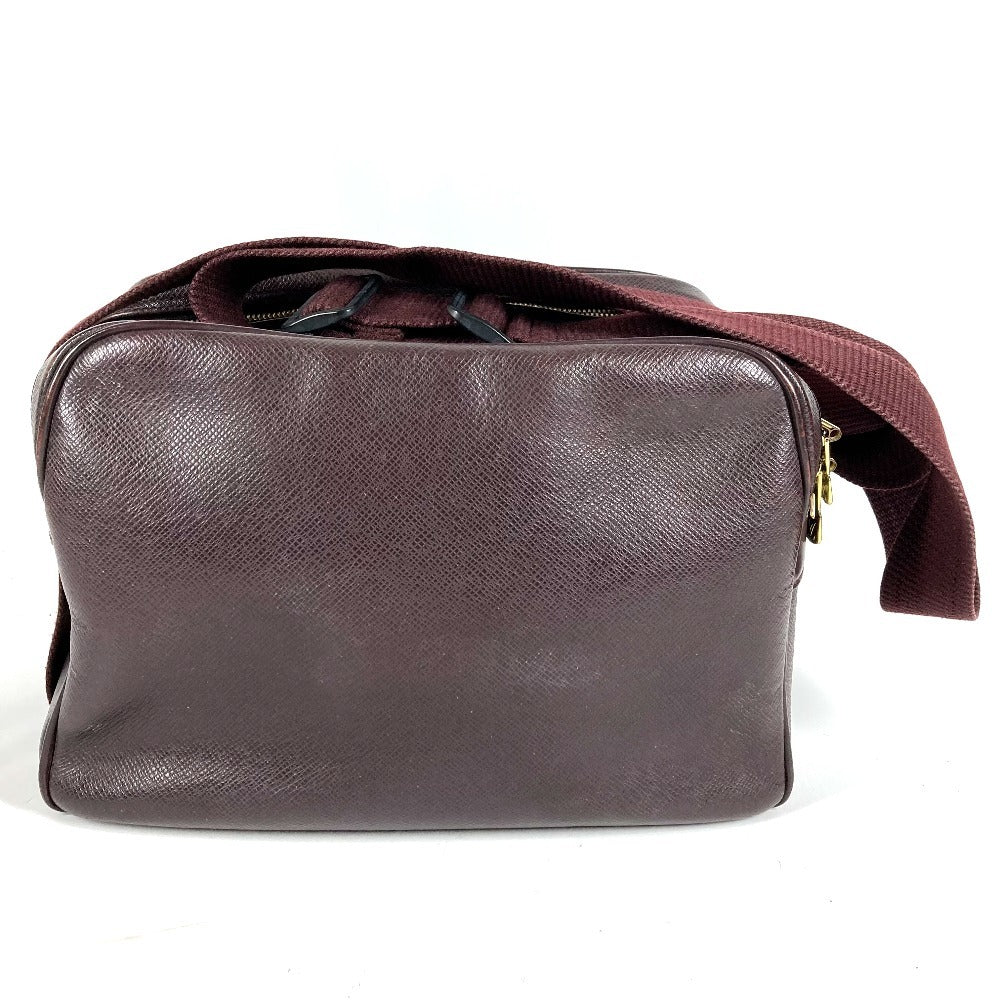LOUIS VUITTON M30156 Taiga Reporter PM Reporter PM Bag Crossbody Double Zipper Shoulder Bag Taiga Leather Unisex Acajou Purple