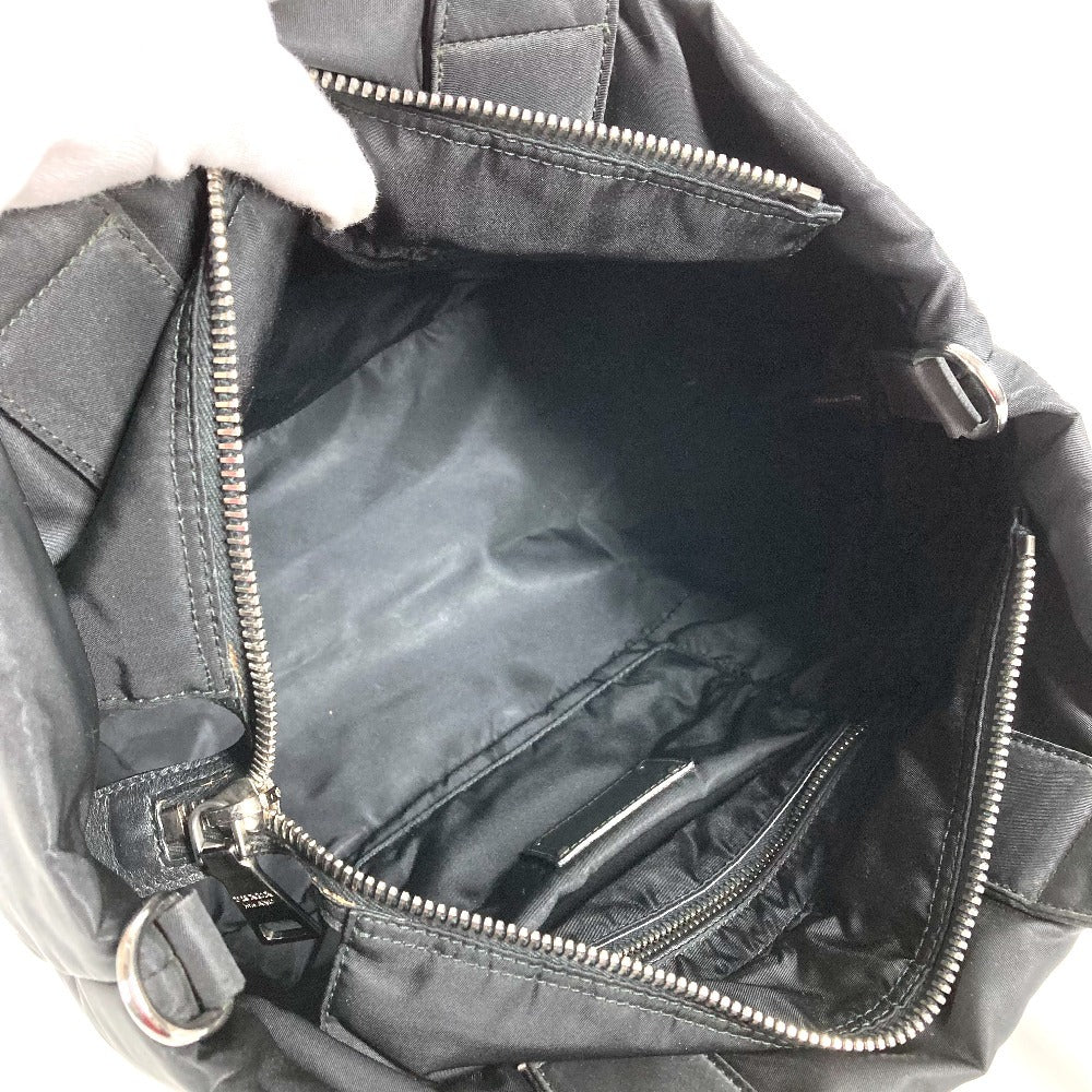 PRADA Logo Leopard Pattern Bag Shoulder Bag Tote Bag Shoulder Bag Nylon Unisex Black