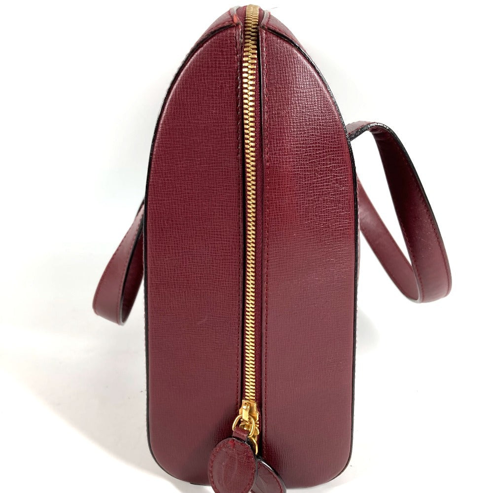 CARTIER Must-Line Logo 2-Way Bag Tote Bag Handbag Business Bag Leather Unisex Wine Red