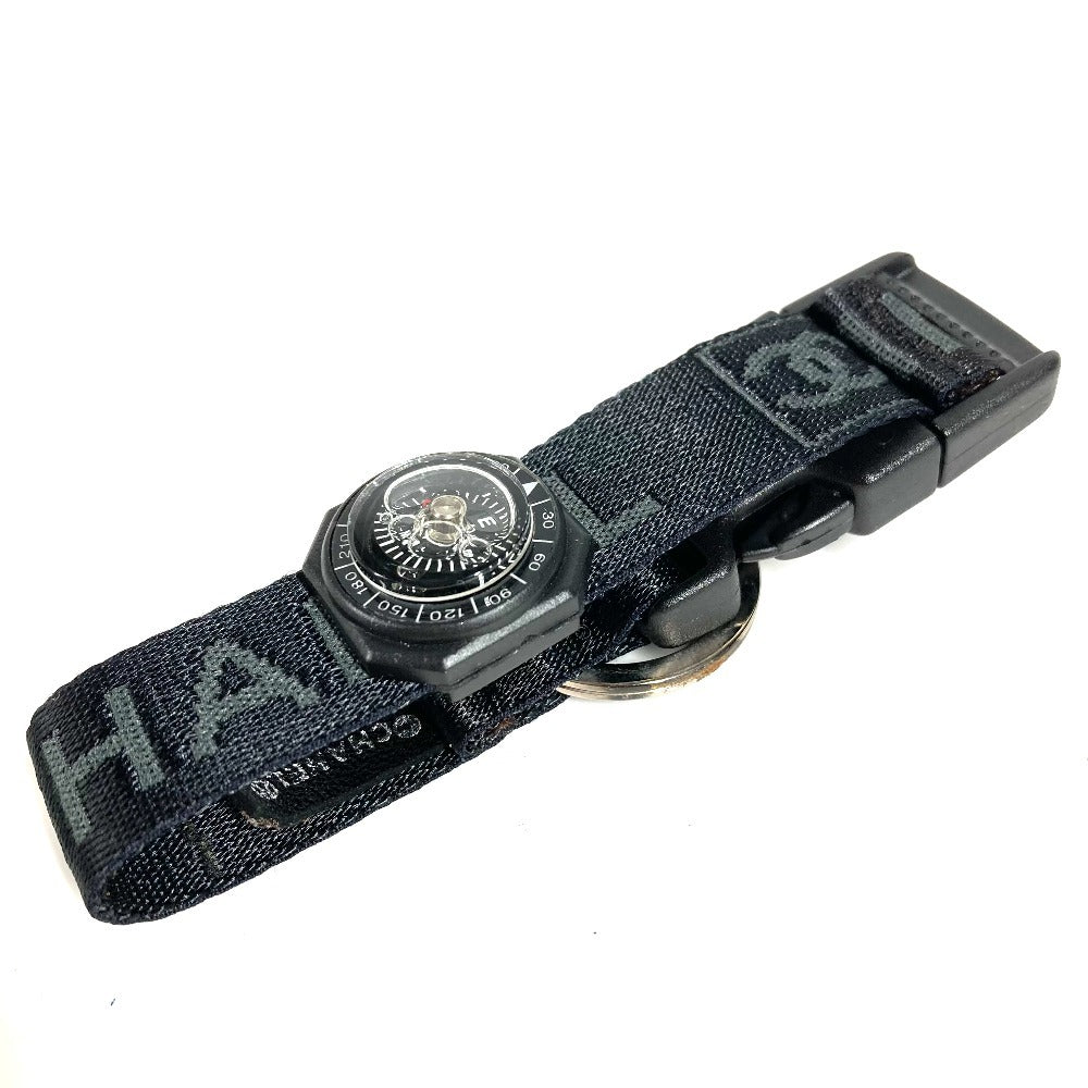 CHANEL スポーツ CC ココマーク 03A 方位磁石 アクセサリー キーリング ブレスレット キャンバス ユニセックス ブラック