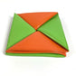 HERMES Zulu Bicolor Square Wallet Coin Purse Leather Unisex Green